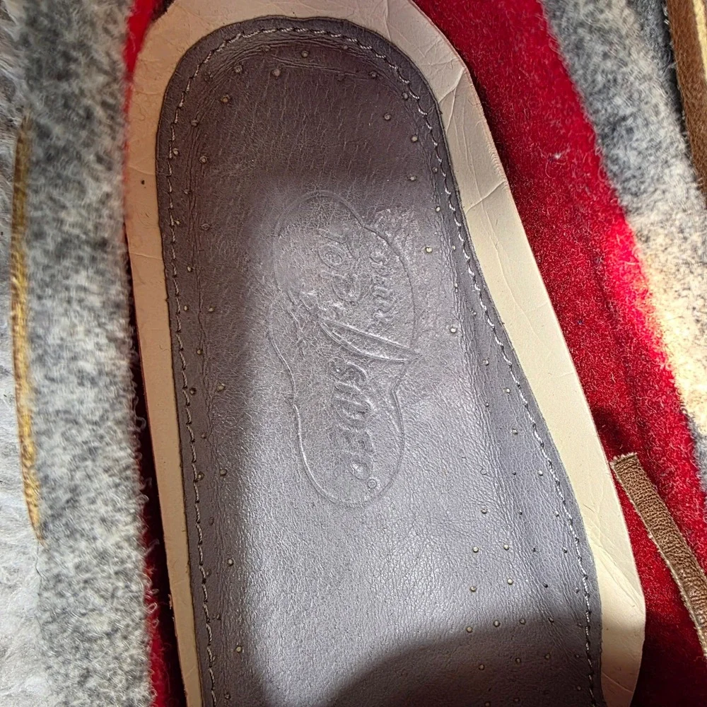 Sperry Top Sider Men Wool Outer & Lined Boat Shoes Gray Red Size‎ 10 M STS10059